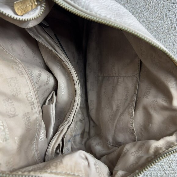 Michael Kors Fulton Large Leather Shoulder Bag Off White - Picture 3 of 5